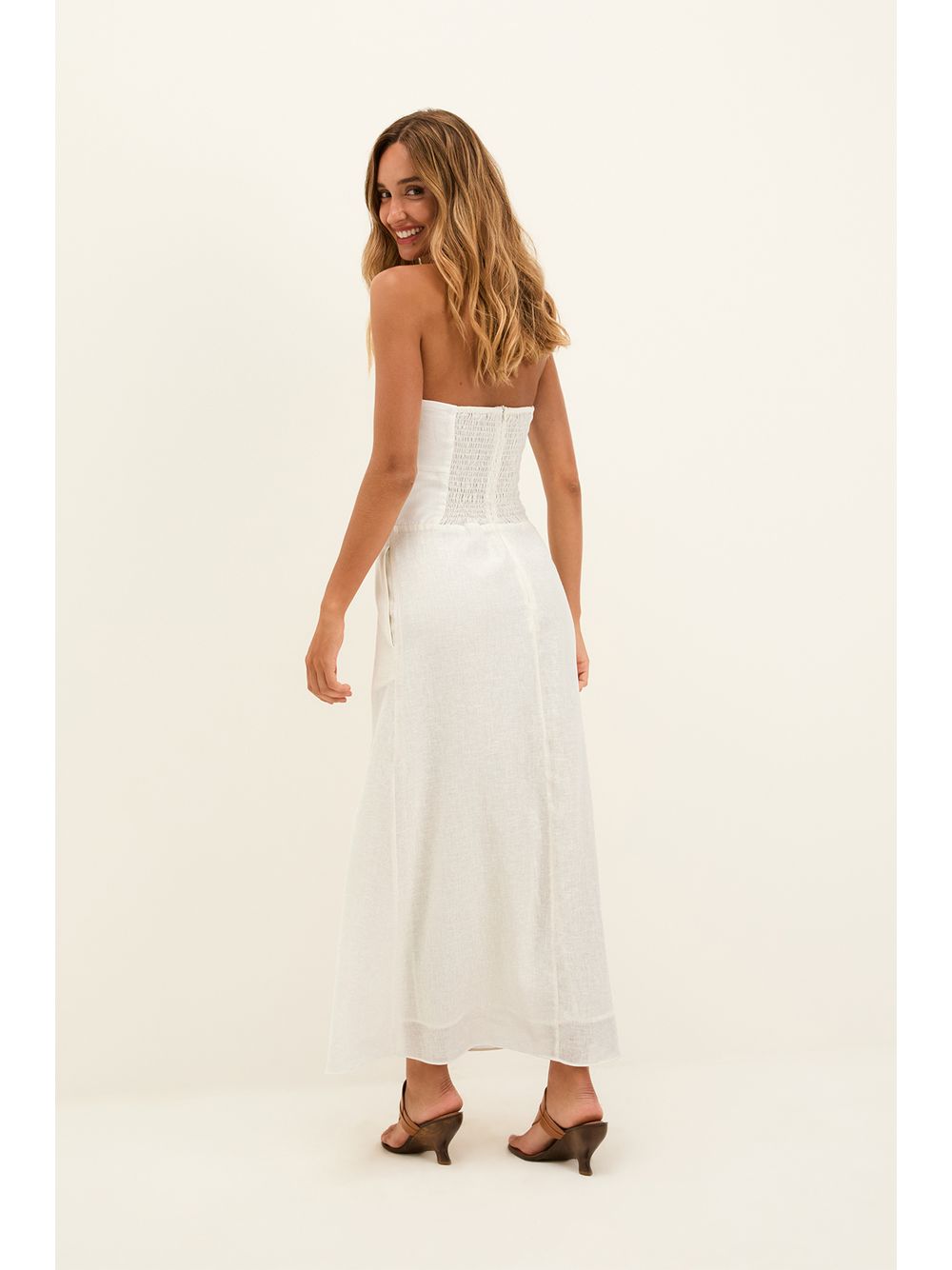 ViX — Vestido Midi Greta Off White