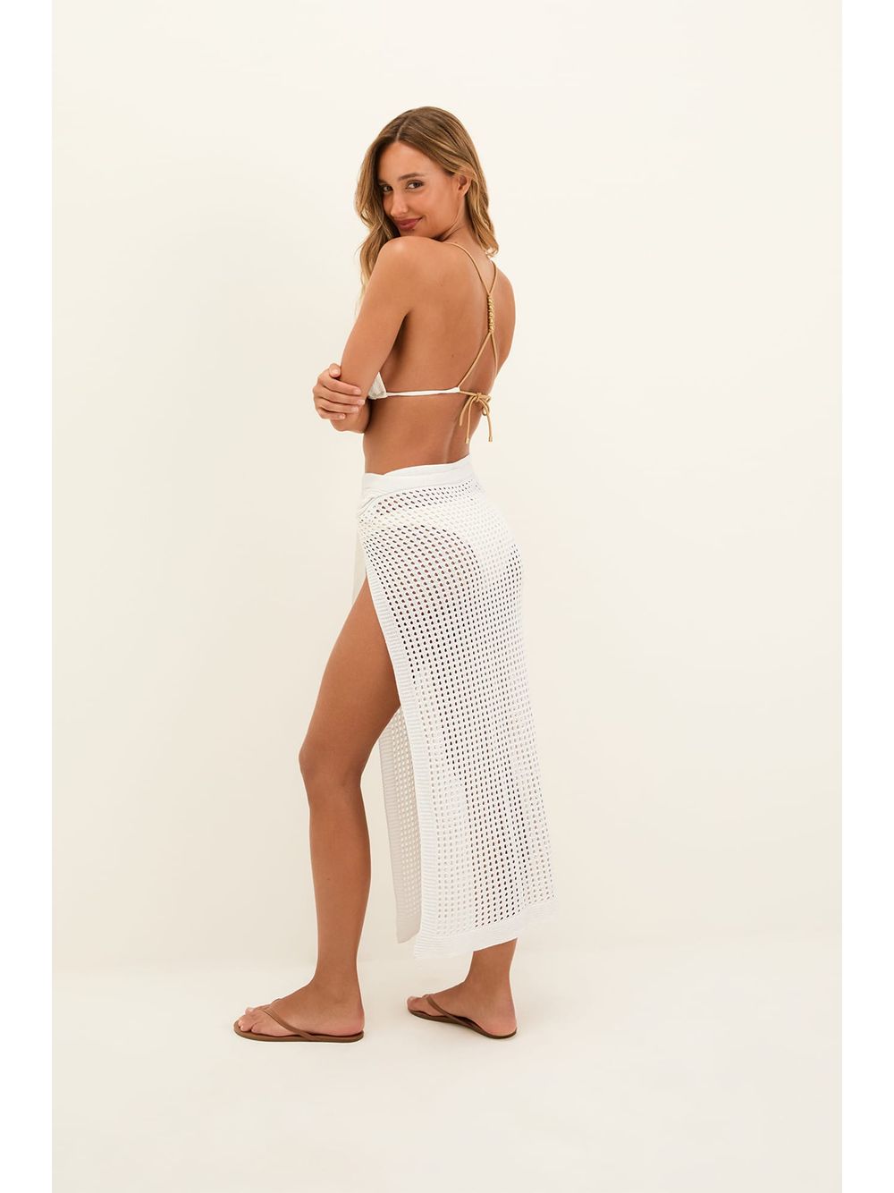 ViX — Pareô Midi Rena Tricot Off White