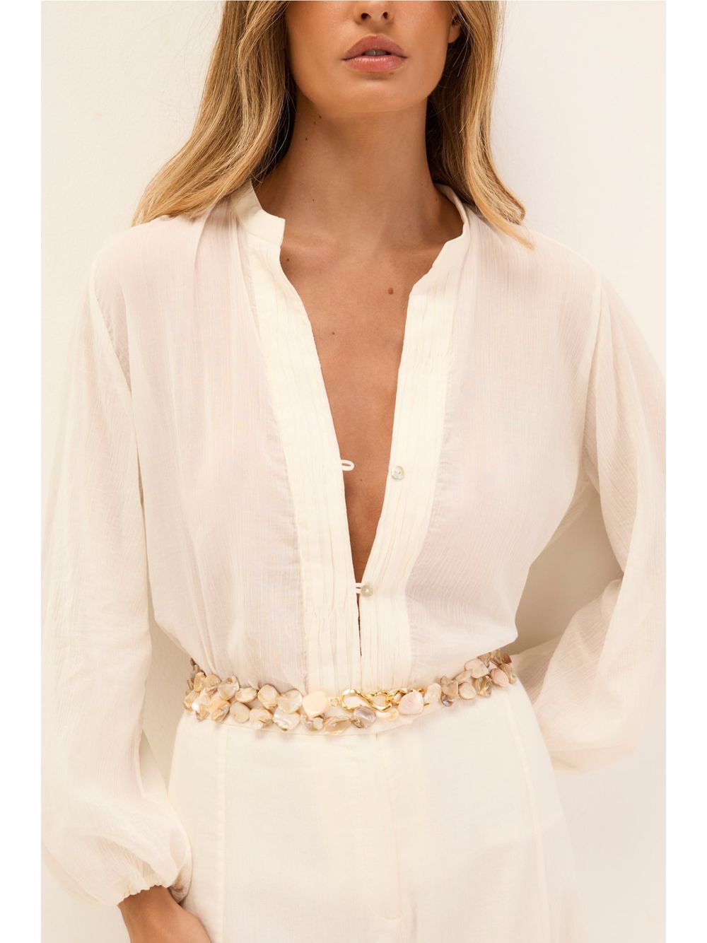 ViX — Camisa Manga Longa Haily Off White