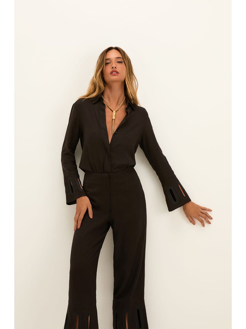 ViX — Camisa Manga Longa Laura Black