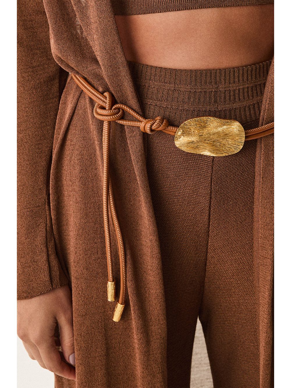 ViX — Cardigan Longo Rita Tricot Camel